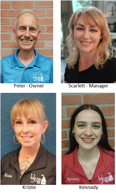 Four staff headshots with names and roles